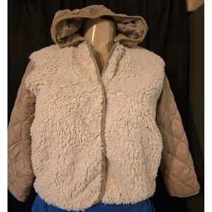 Zara Kids Beige and Cream Puffer Jacket